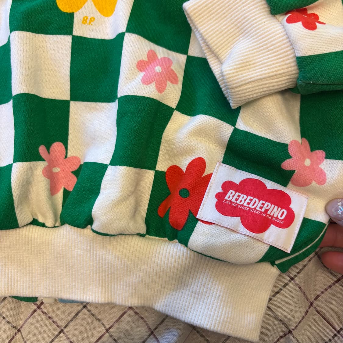 베베드피노 체크 플라워 자켓(100)    상품이미지7