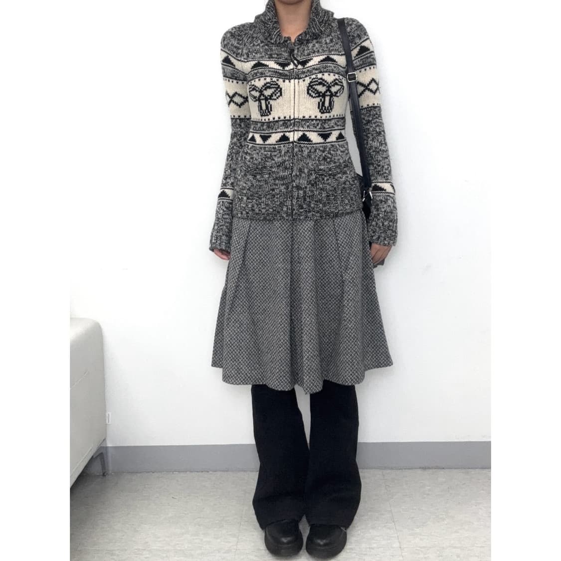 빈티지 노르딕 울 니트 집업 상품이미지2