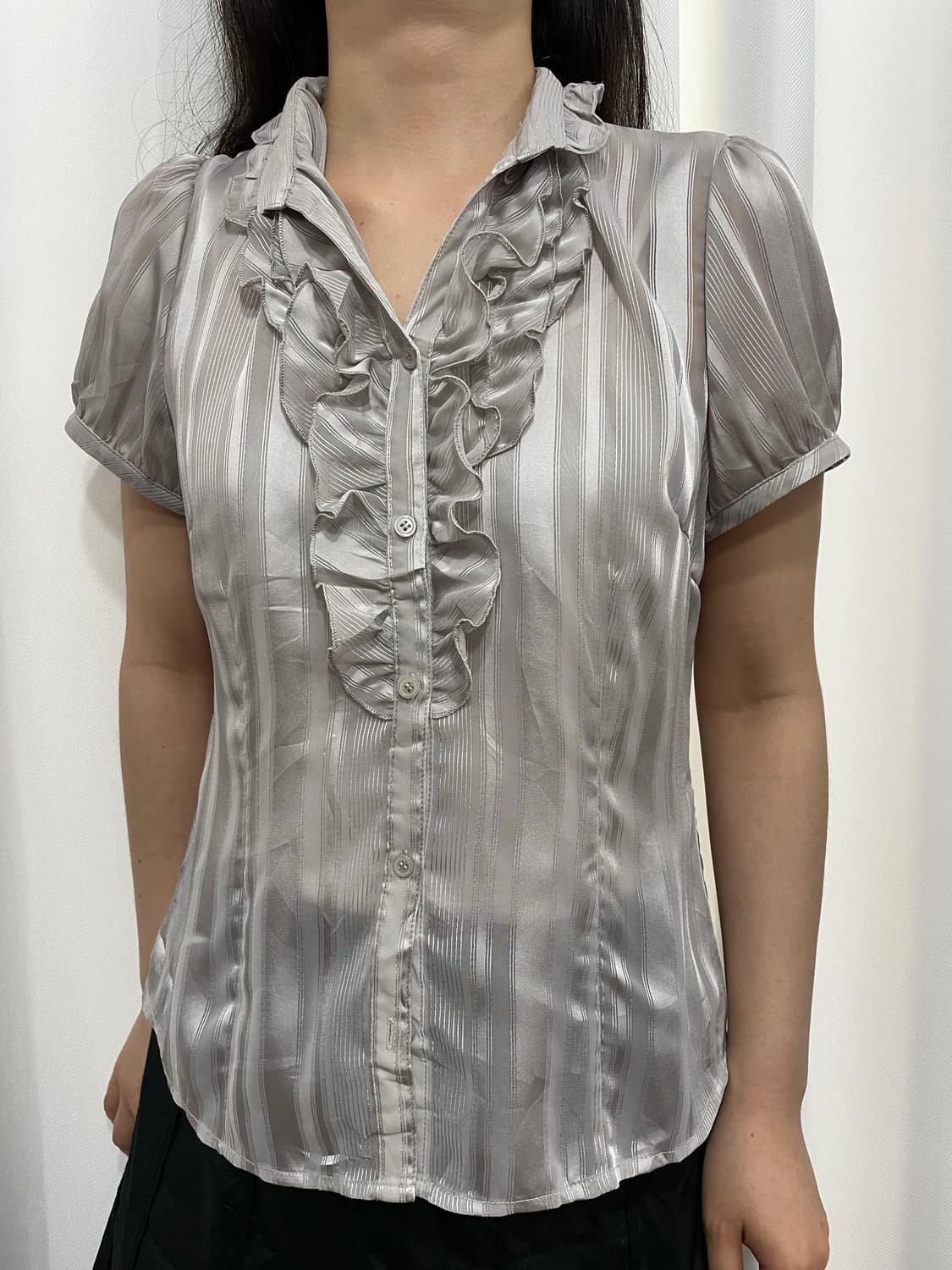 silver frill blouse 상품이미지2