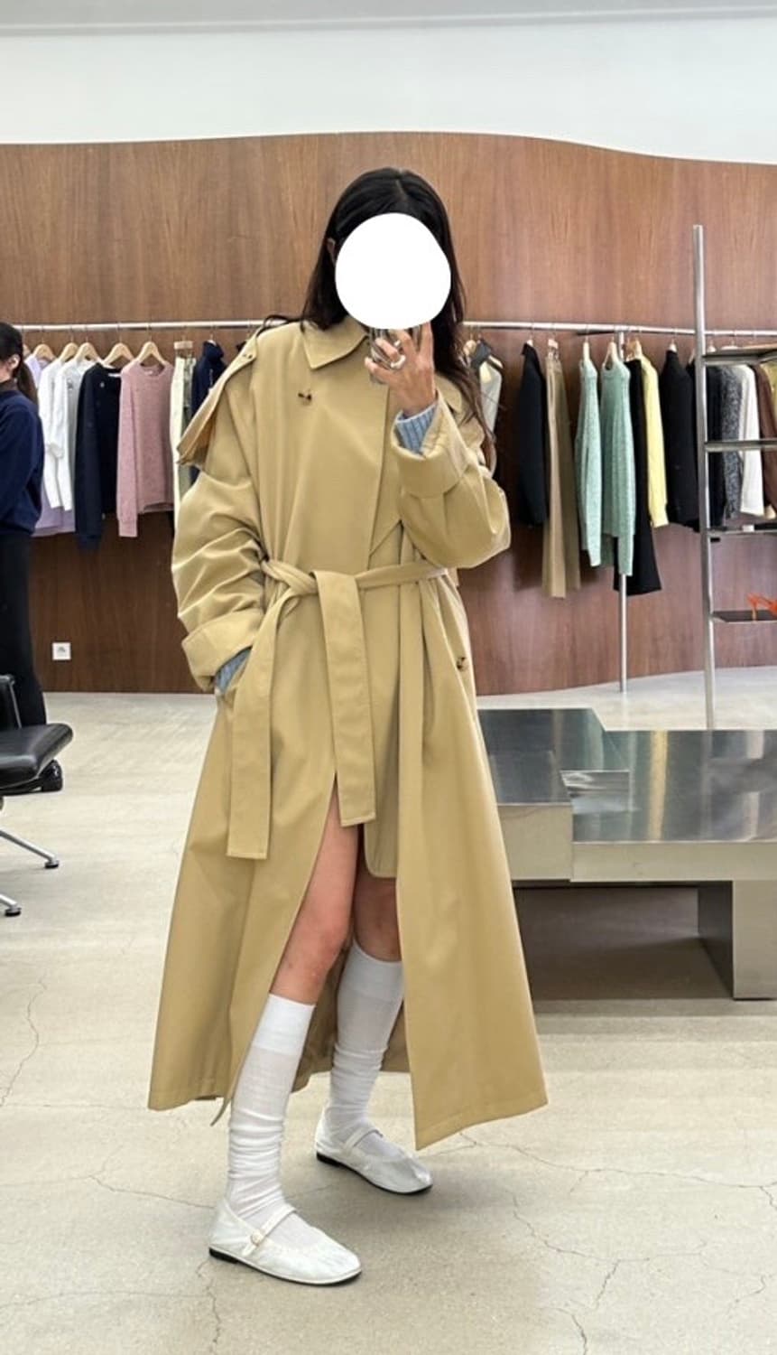 렉토(RECTO) wide hooded trench coat 상품이미지1