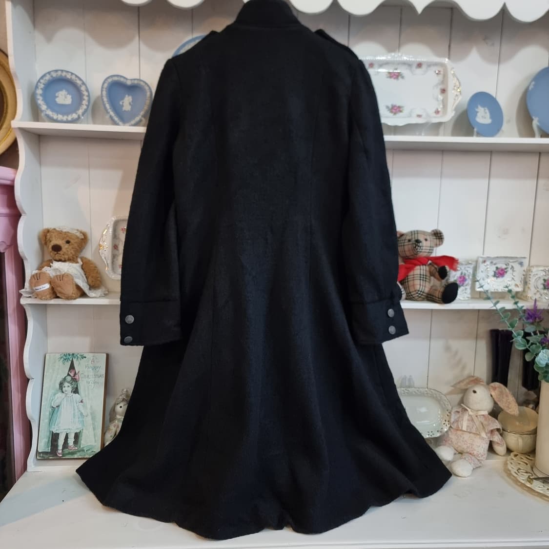 BODY LINE 블랙 롱 코트 상품이미지7