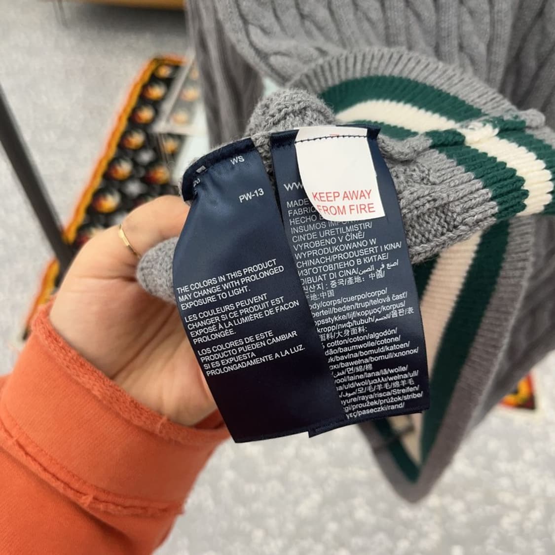 타미힐피거 캐쥬얼 배색 꽈배기 케이블 울 니트 95 C06408 상품이미지6