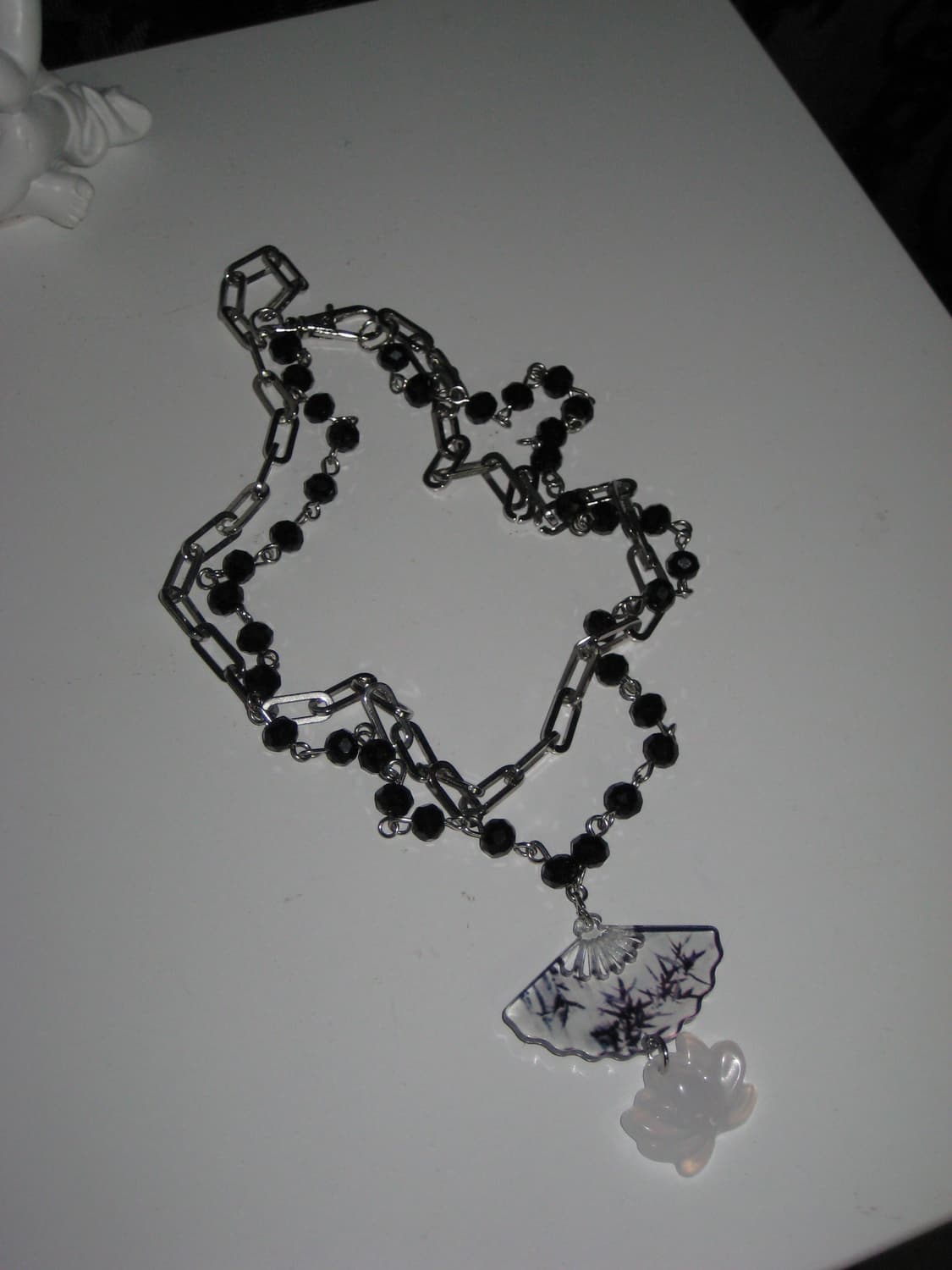 오리엔탈 부채 연꽃 동양풍 체인 목걸이 상품이미지6