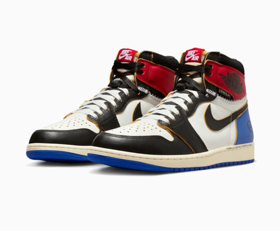 조던1 프라그먼트 x 유니온 LA 블랙 앤 바시티레드 상품이미지1