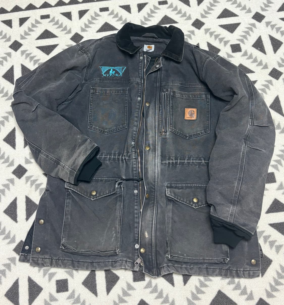 칼하트 오리지널 디트로이트 블랙 워크 자켓 상품이미지1