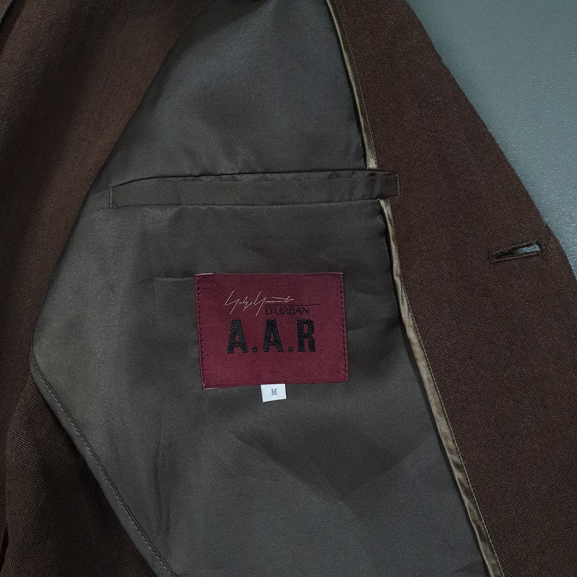L) 요지 야마모토 X 더반 A.A.R 린넨 싱글 블레이저 브라운 자켓 상품이미지6
