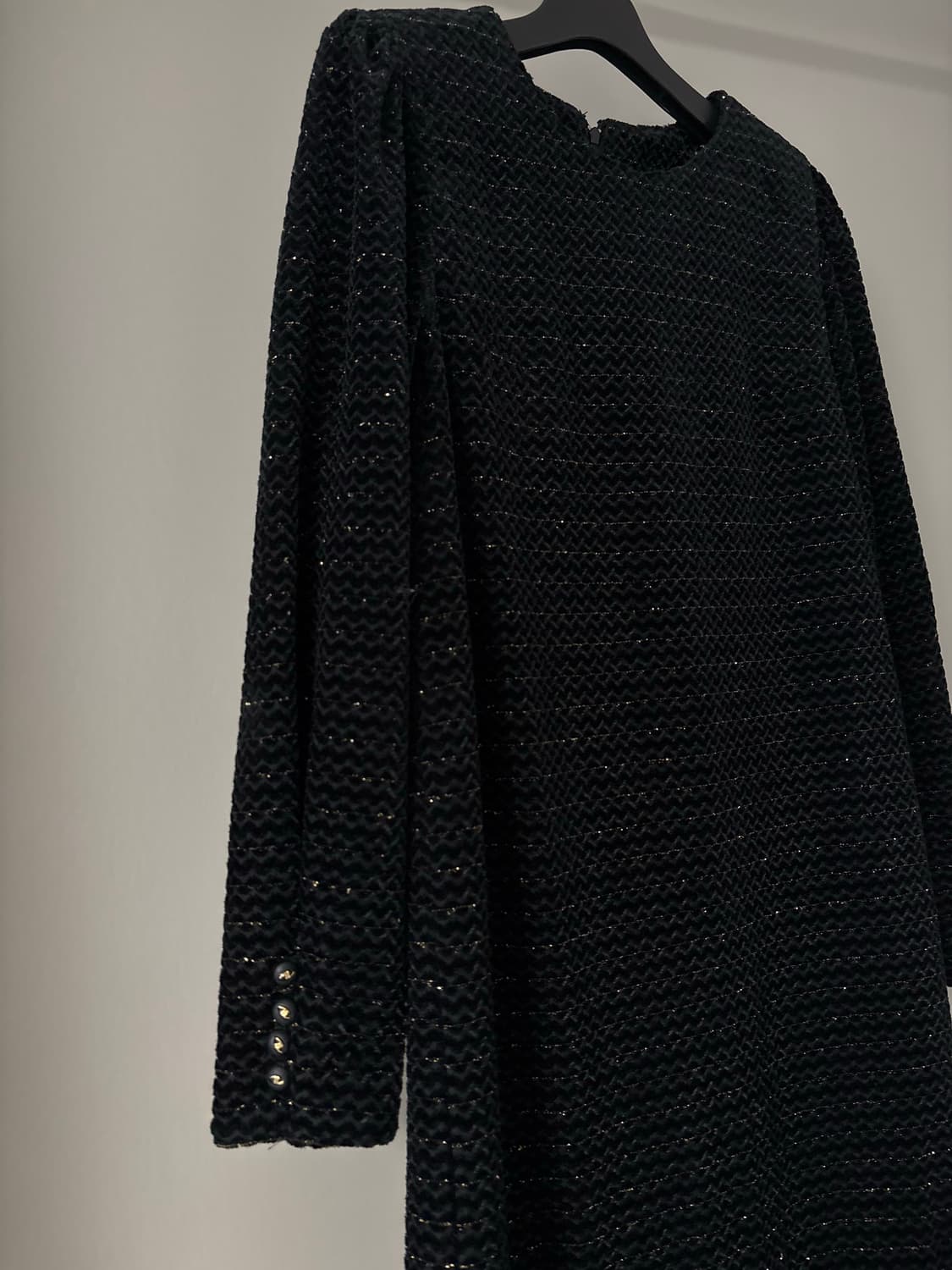 Black velvet pleats dress 상품이미지2