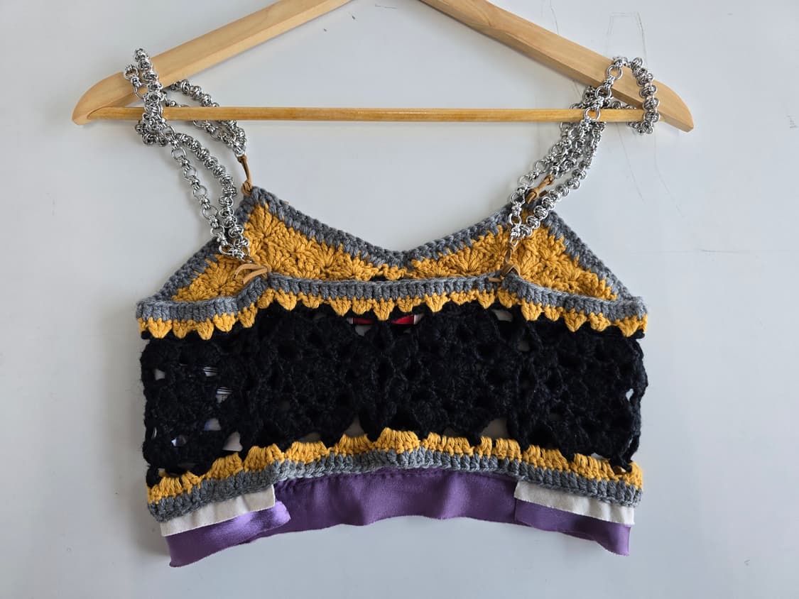 앤더슨벨 TRACK METAL KNIT 크로쉐크롭탑 S/M 상품이미지3