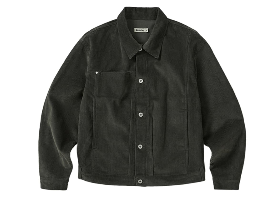 카락터 코듀로이 트리커 자켓 챠콜 그린 상품이미지1