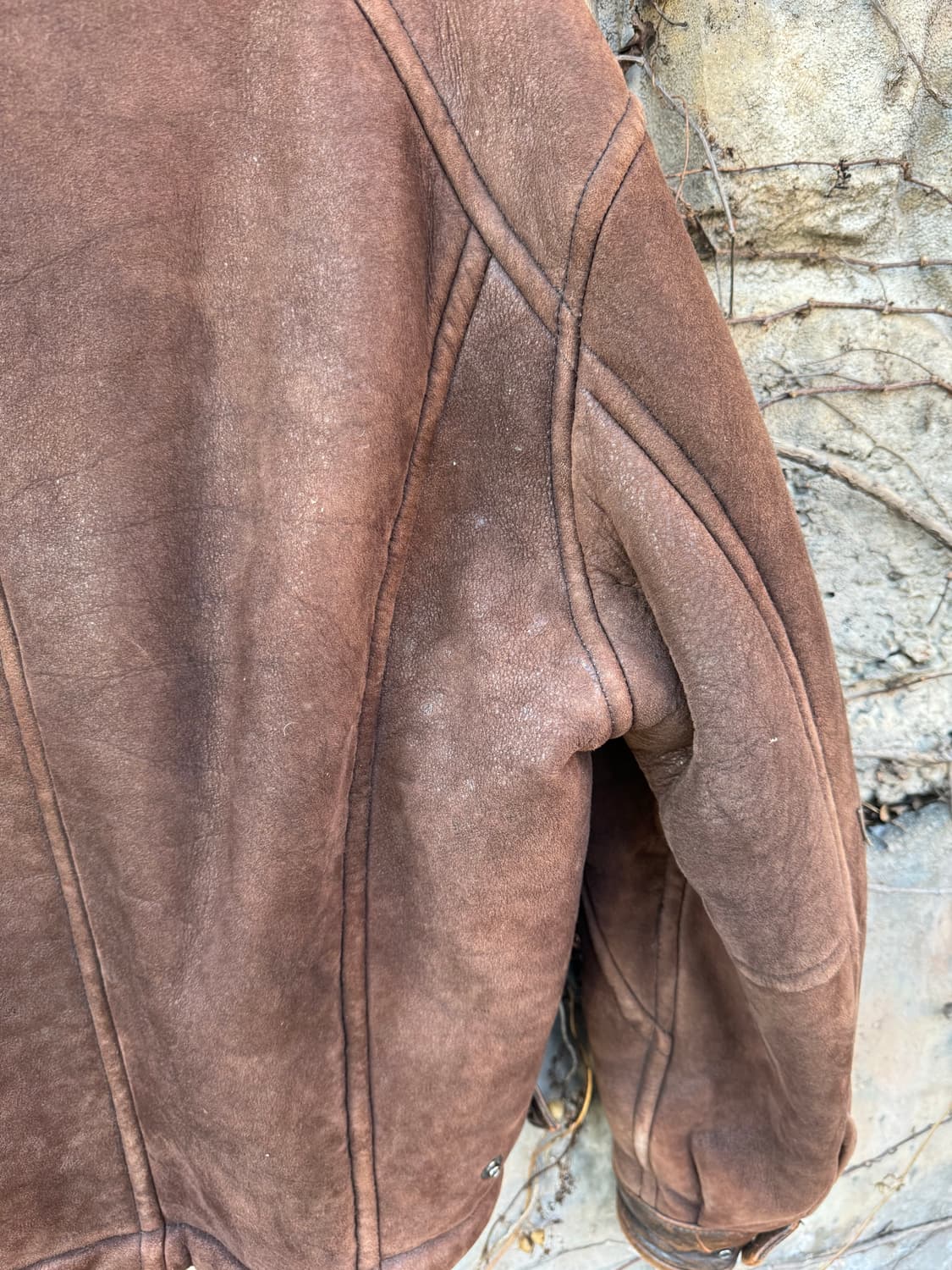 80~90s 국내생산 양가죽 스웨이드 쉐르파 자켓 상품이미지7