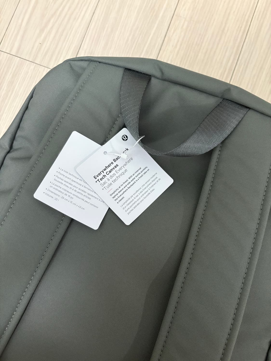 룰루레몬 에브리웨어 백팩 22L 카키그레이 택달린새상품 상품이미지8