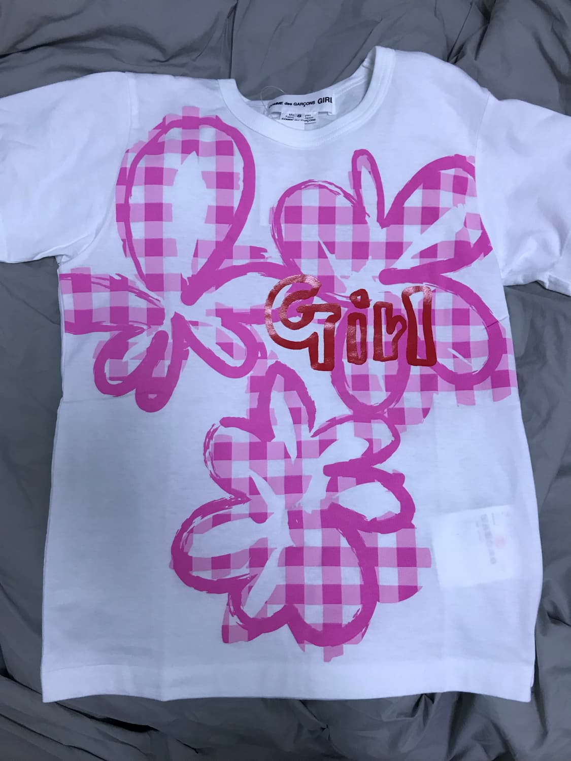 꼼데가르송걸 플라워 반팔티셔츠 S 상품이미지3