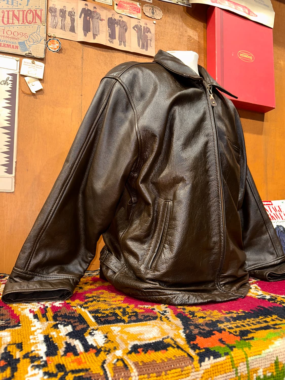 ( XL-2XL ) 가죽자켓 레더자켓 워크웨어 아메카지 빈티지가죽 상품이미지2