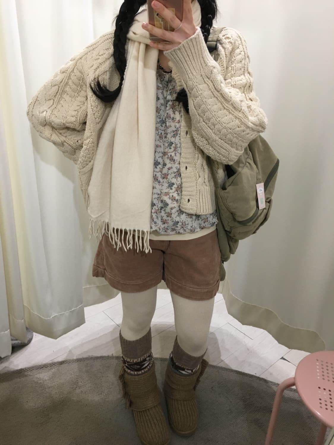 peach corduroy half pants 상품이미지7