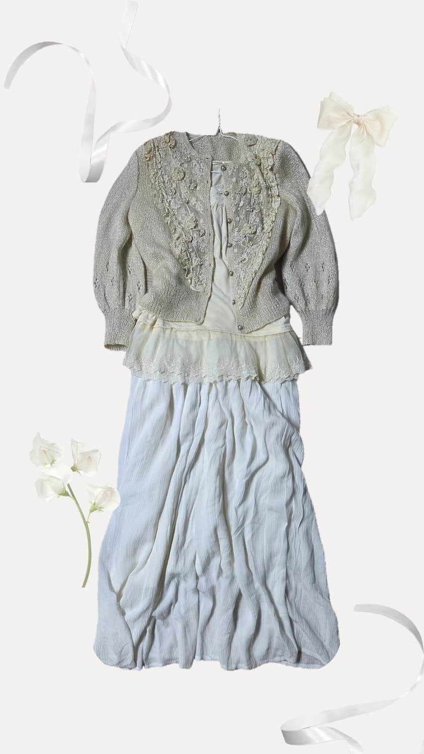 러블리 모리 페어리 가디건 액팜 엑팜 롱슬리브 이너 세트 상품이미지1