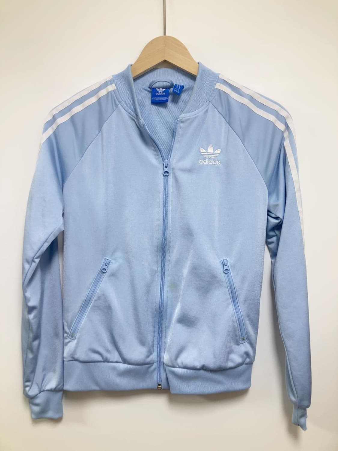 아디다스 스카이 블루 져지 백로고 자켓 트랙탑 집업 상품이미지1