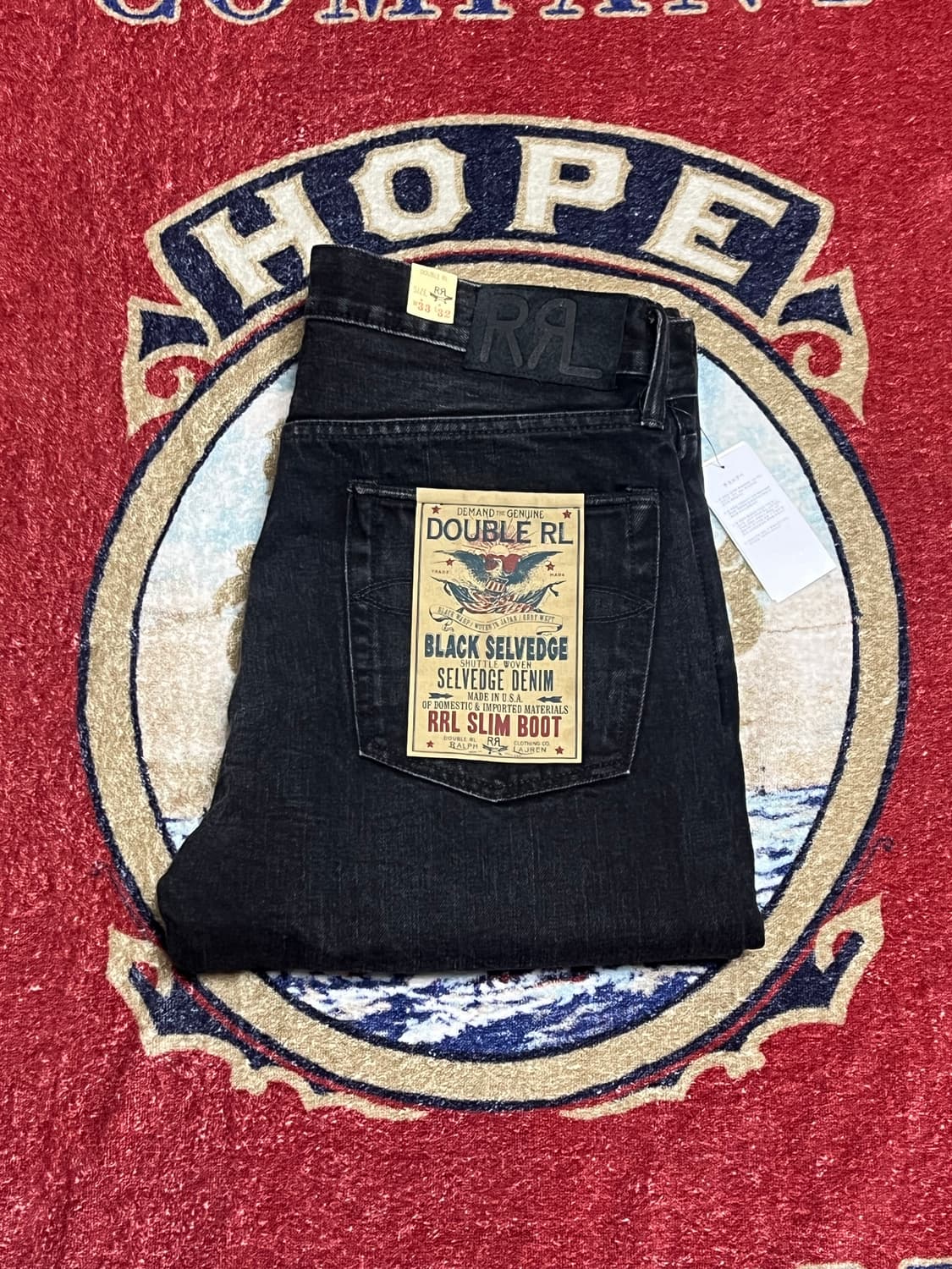 더블알엘 (RRL) 슬림부츠 블랙 디스트레스트 진 상품이미지1