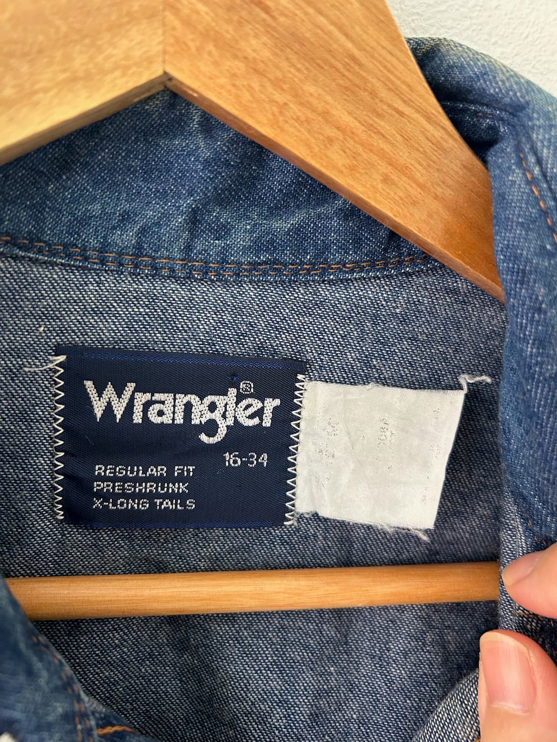 90s vtg WRangler Denim Western shirt. 상품이미지4