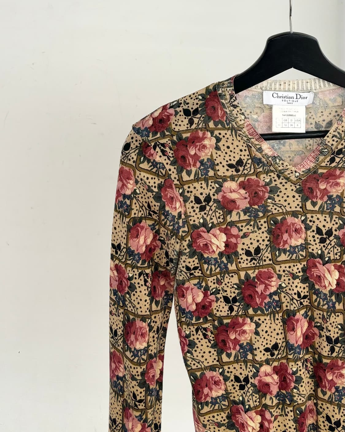 크리스찬 디올 플라워 빈티지 브이넥 니트 상품이미지3