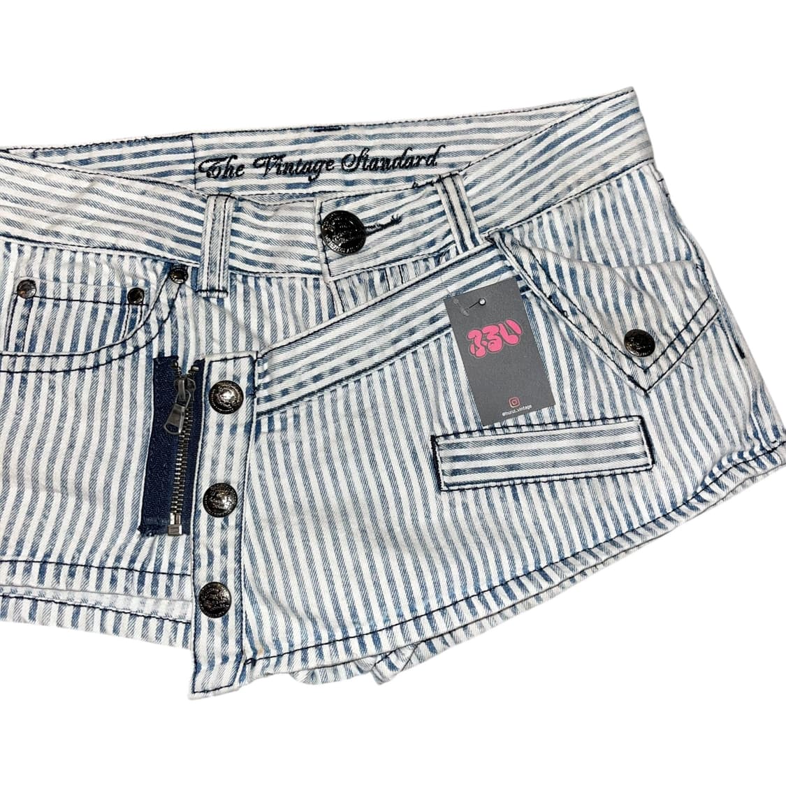 스트라이프 숏 스커트 팬츠 갸루y2k 상품이미지2