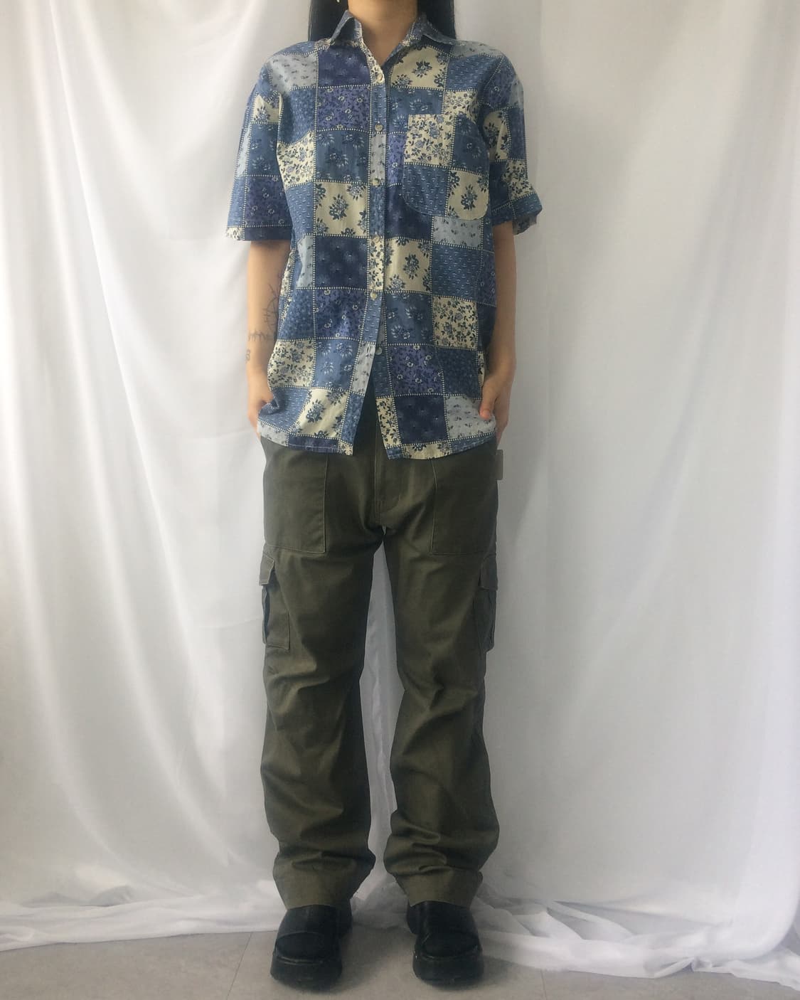 Patch work shirt 상품이미지1