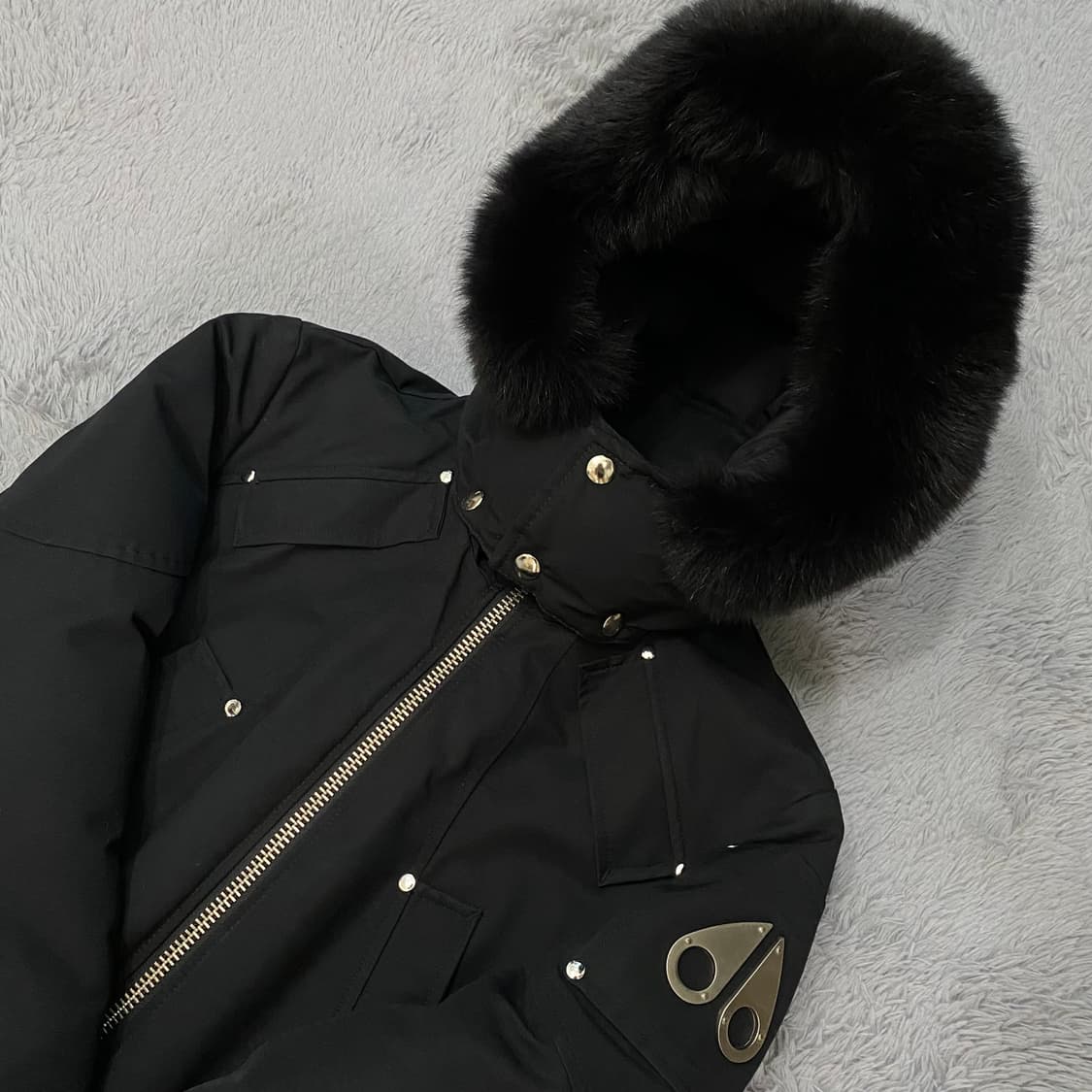 무스너클 발리스틱 봄버 패딩 블랙퍼 은색너클 블랙 S사이즈 상품이미지2