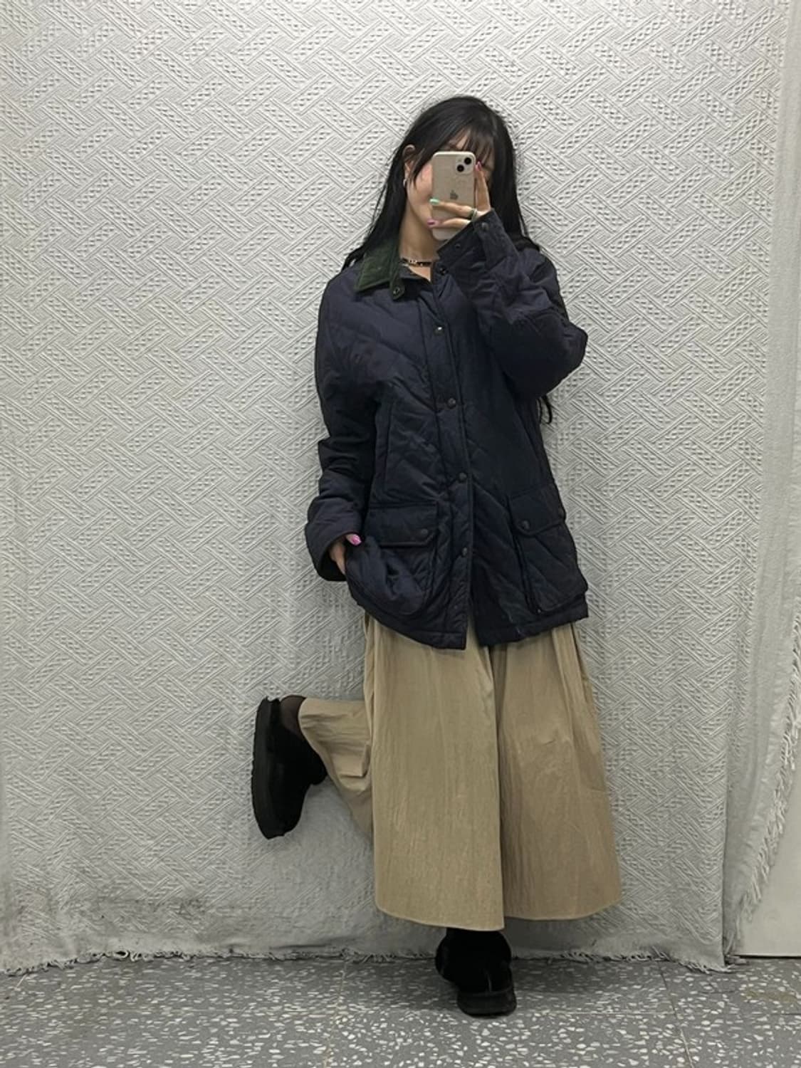 폴로 랄프로렌 코듀로이 카라 플랩 포켈 퀄팅 패딩 자켓 M C06576 상품이미지1