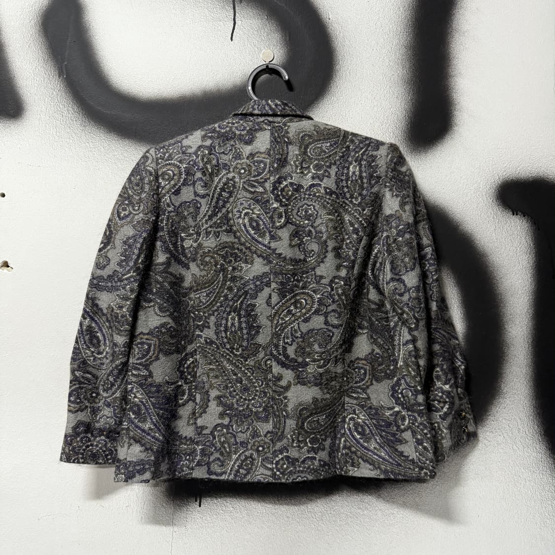 VTG 빈티지 페이즐리 풀 패턴 울 혼방 크롭 자켓 상품이미지2