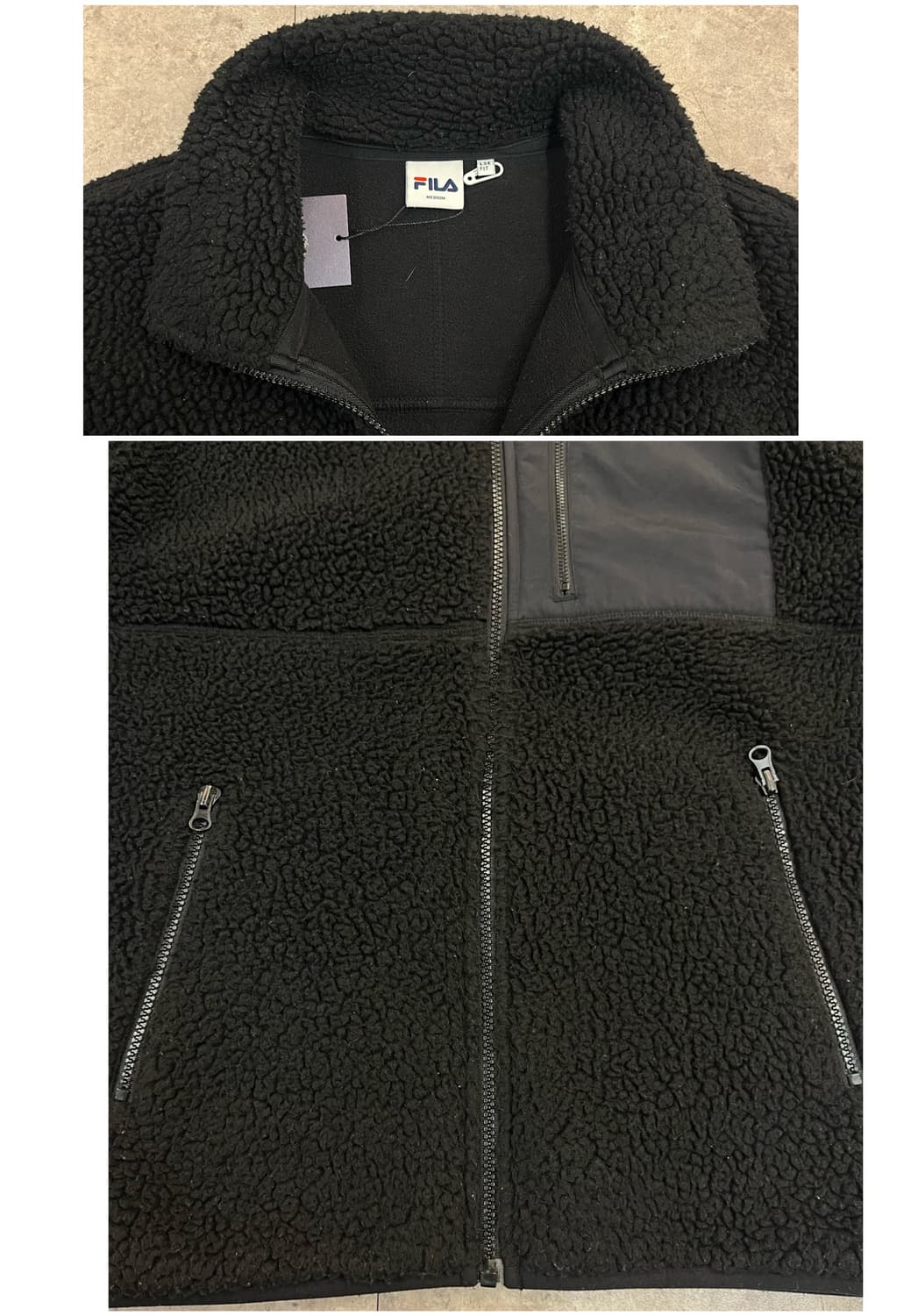 휠라 플리스 자켓 블랙 M #csz3006 상품이미지6