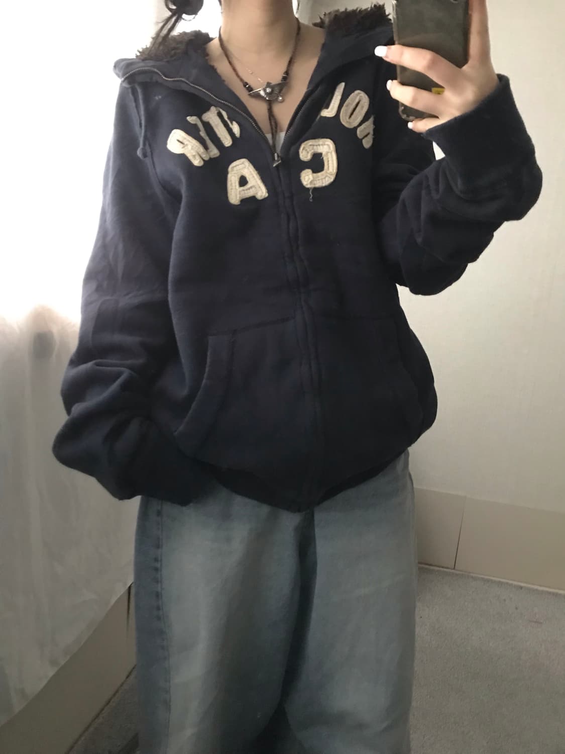 홀리스터 네이비 울프죠 후드집업 상품이미지4