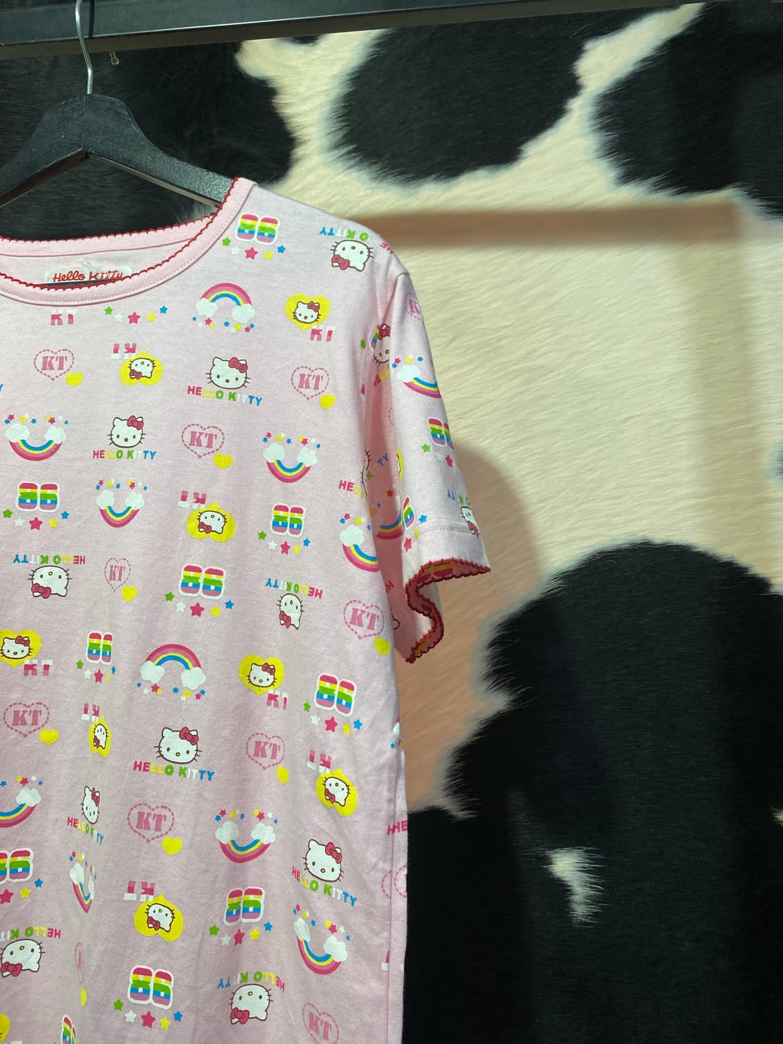 Hello kitty 키티 프린팅 프릴 반팔 티셔츠 상품이미지3