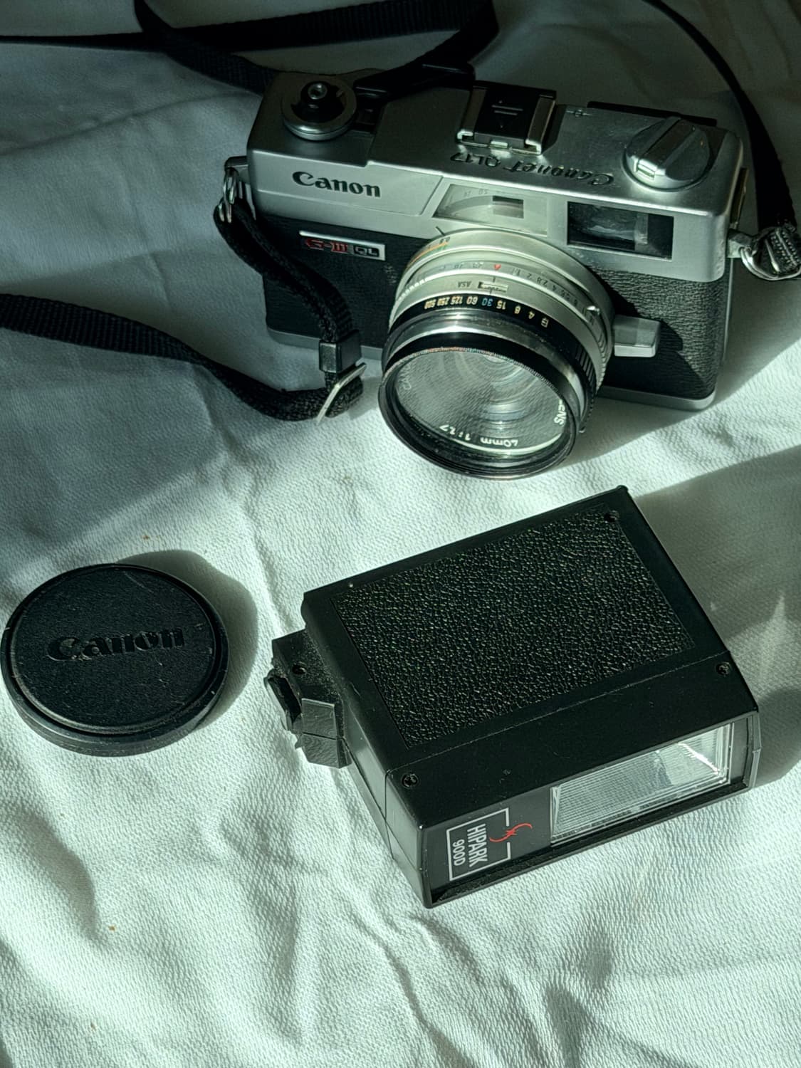 캐논 QL17 필름 카메라(가죽케이스, 스트랩, 조명 포함) 상품이미지2