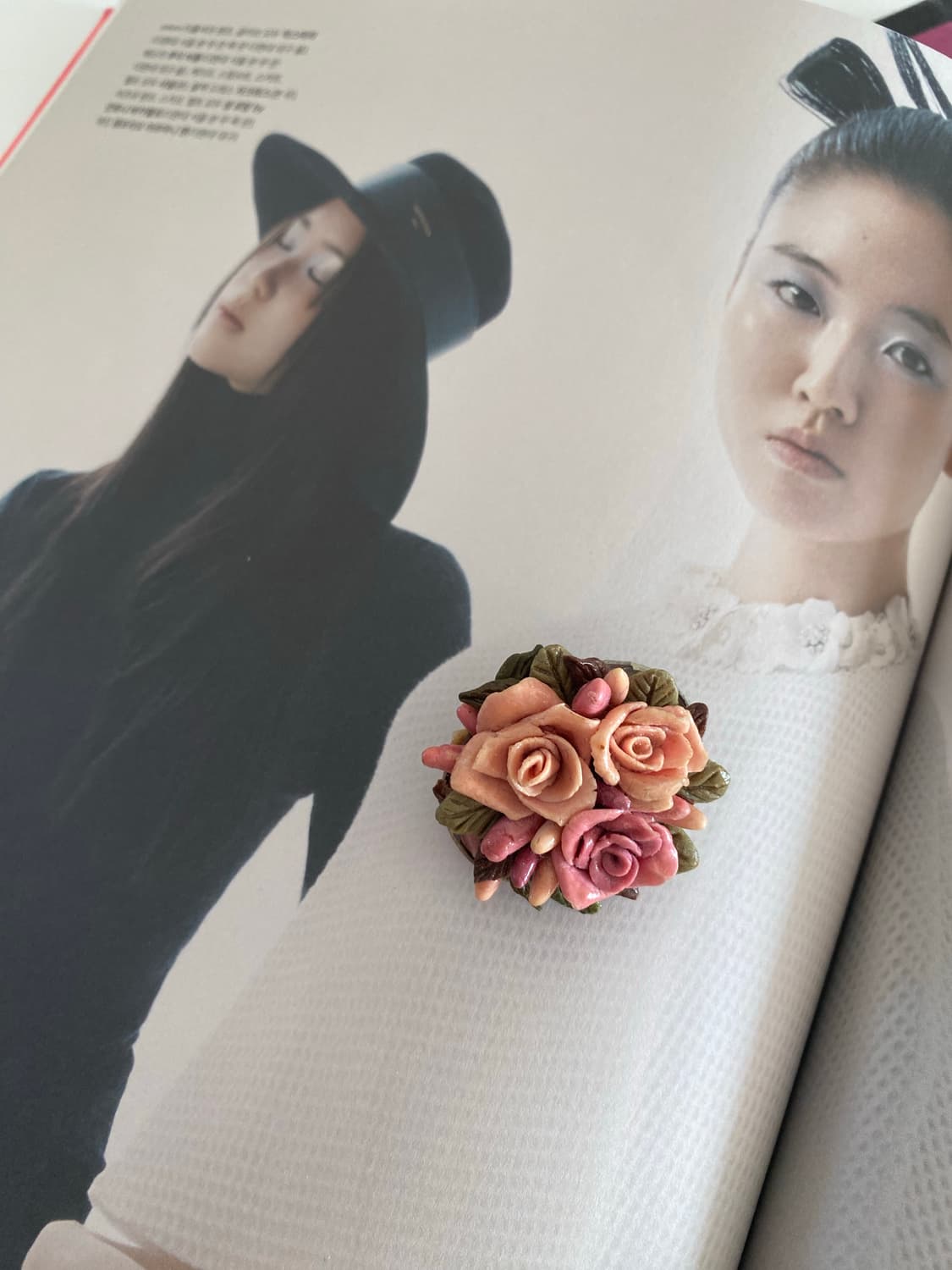 빈티지 로즈 플라워 브로치 일본 수입 주얼리  상품이미지1