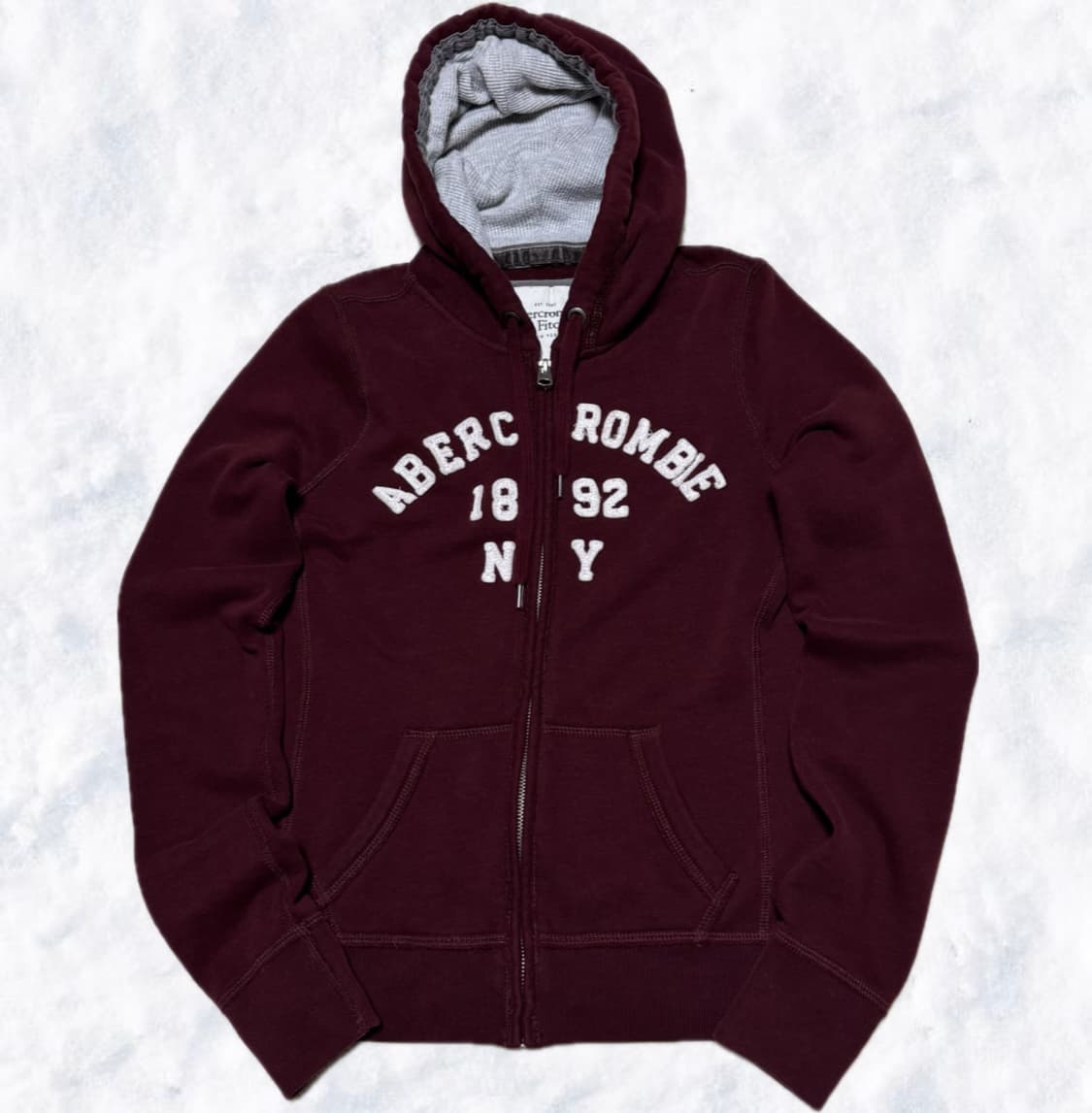 아베크롬비 버건디 기모 후드집업 상품이미지2