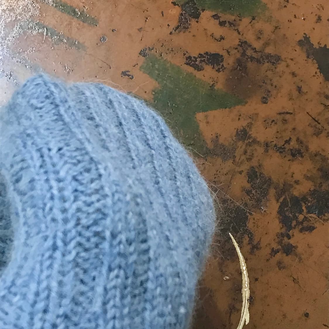 빈티지 다크 블루 앙고라 울 슬리브리스 나시 니트 여성 55 상품이미지3