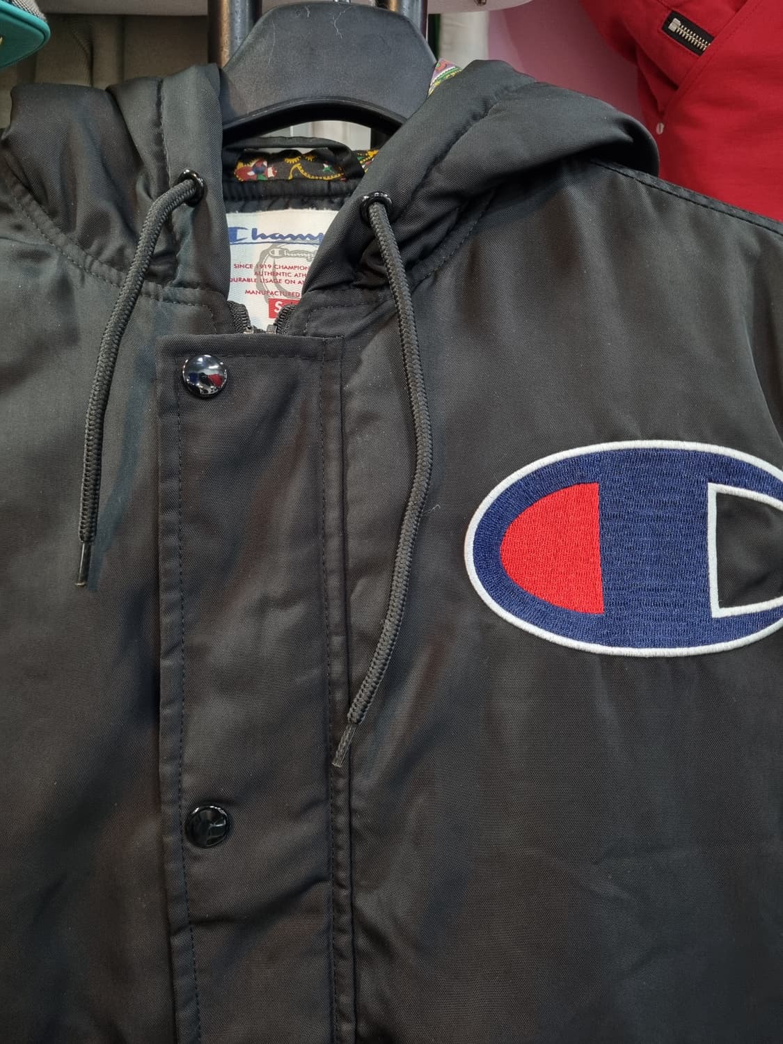 챔피온 X 슈프림 후드 자켓 블랙 M 상품이미지3
