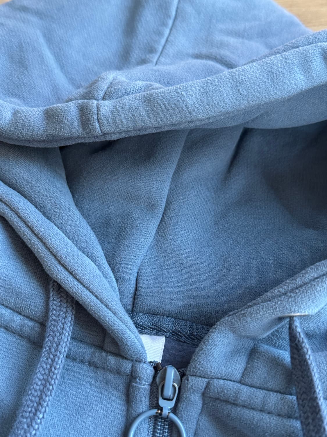 하늘색 기모 후드집업 상품이미지3