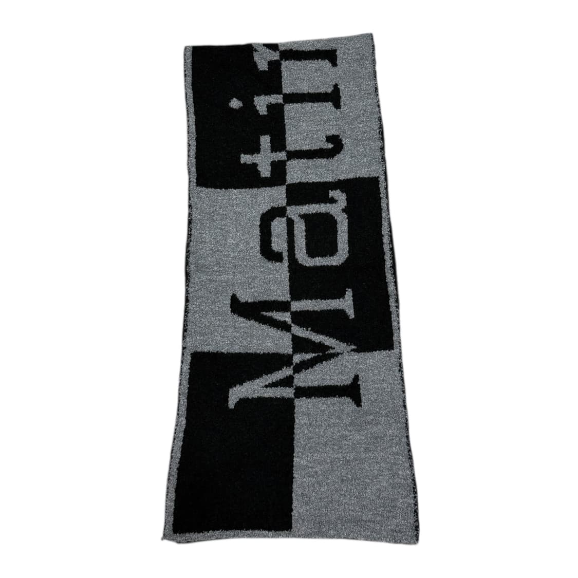 마뗑킴 로고 체커보드 머플러 목도리 블랙 그레이 상품이미지2