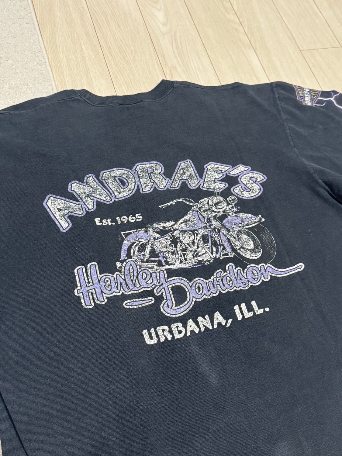 90s 빈티지 할리데이비슨 퍼플 라이트닝 롱슬리브 해 상품이미지2