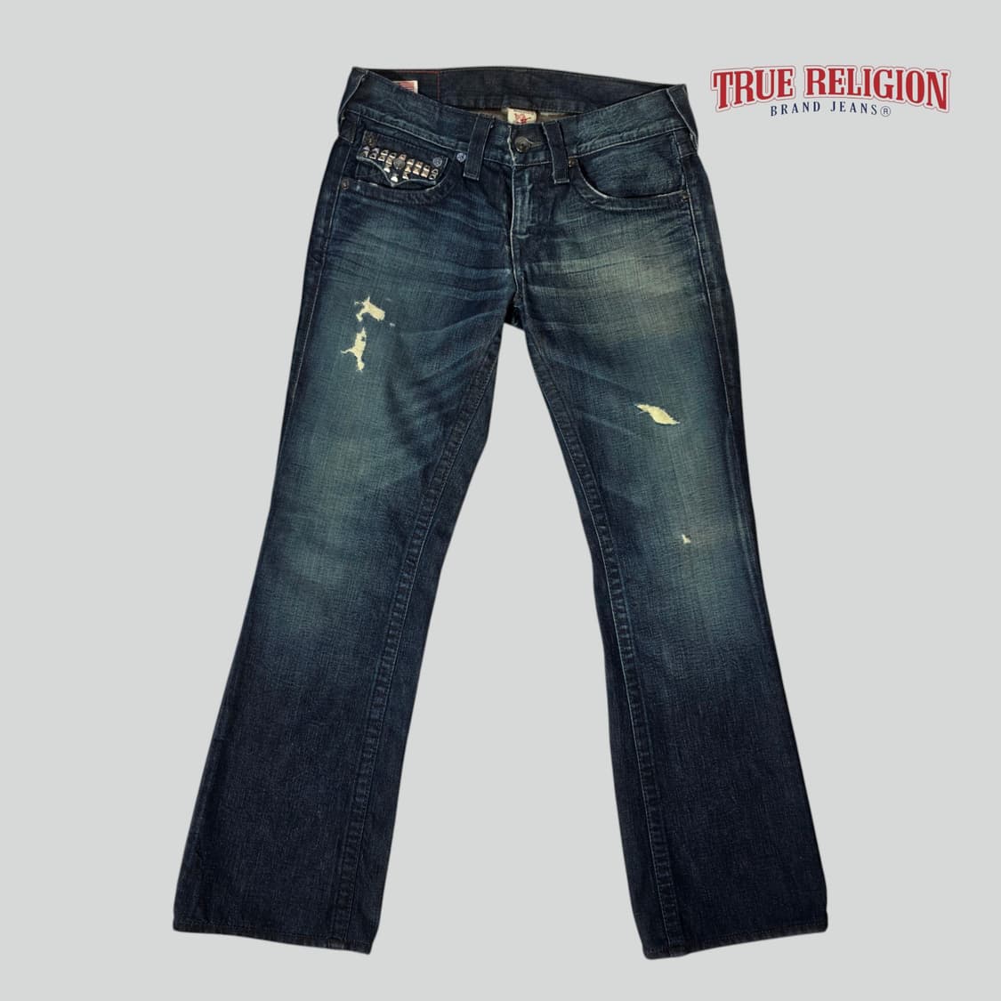 [30]트루릴리전 USA 빌리 스터드 부츠컷 Y2K 데님팬츠 상품이미지1