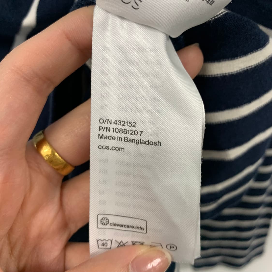 Cos 코스 스트라이프 긴팔 카라 티셔츠 상품이미지4