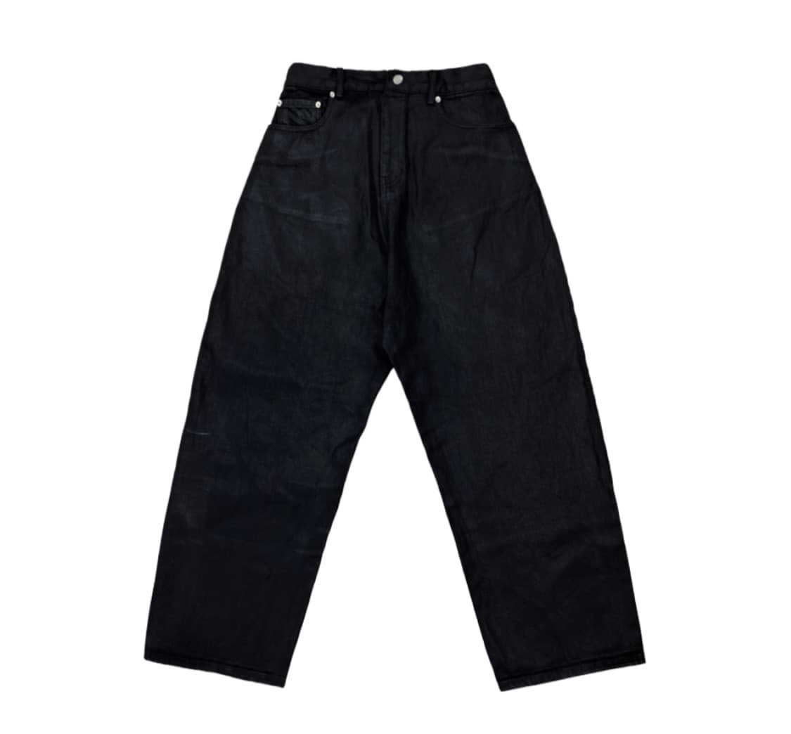 프로젝트 gr 코티드 백워드 데님 팬츠 블랙 상품이미지2