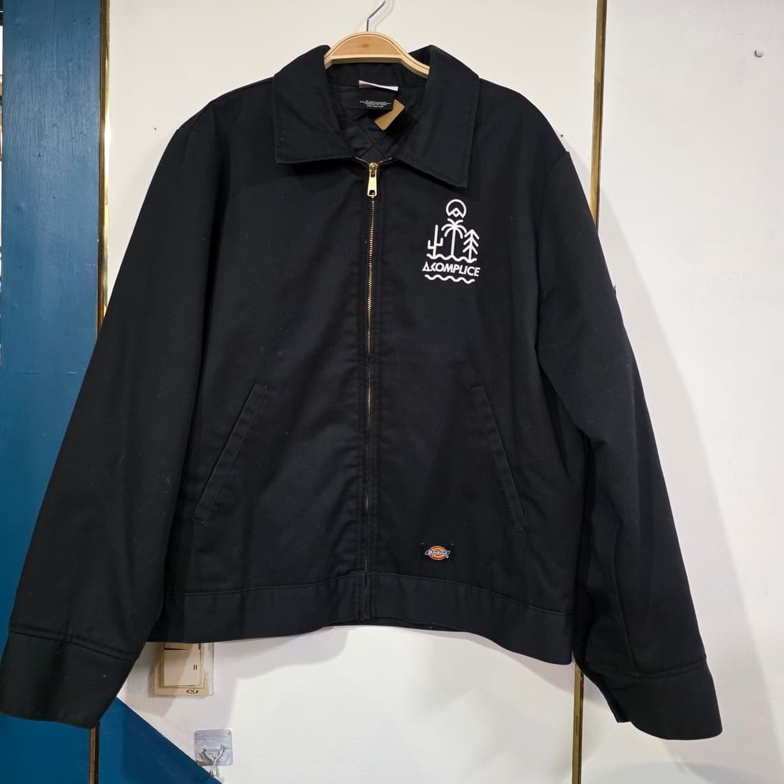 디키즈 AKOMPLICE 콜라보 누빔 블랙 성조기 자켓 M 상품이미지2