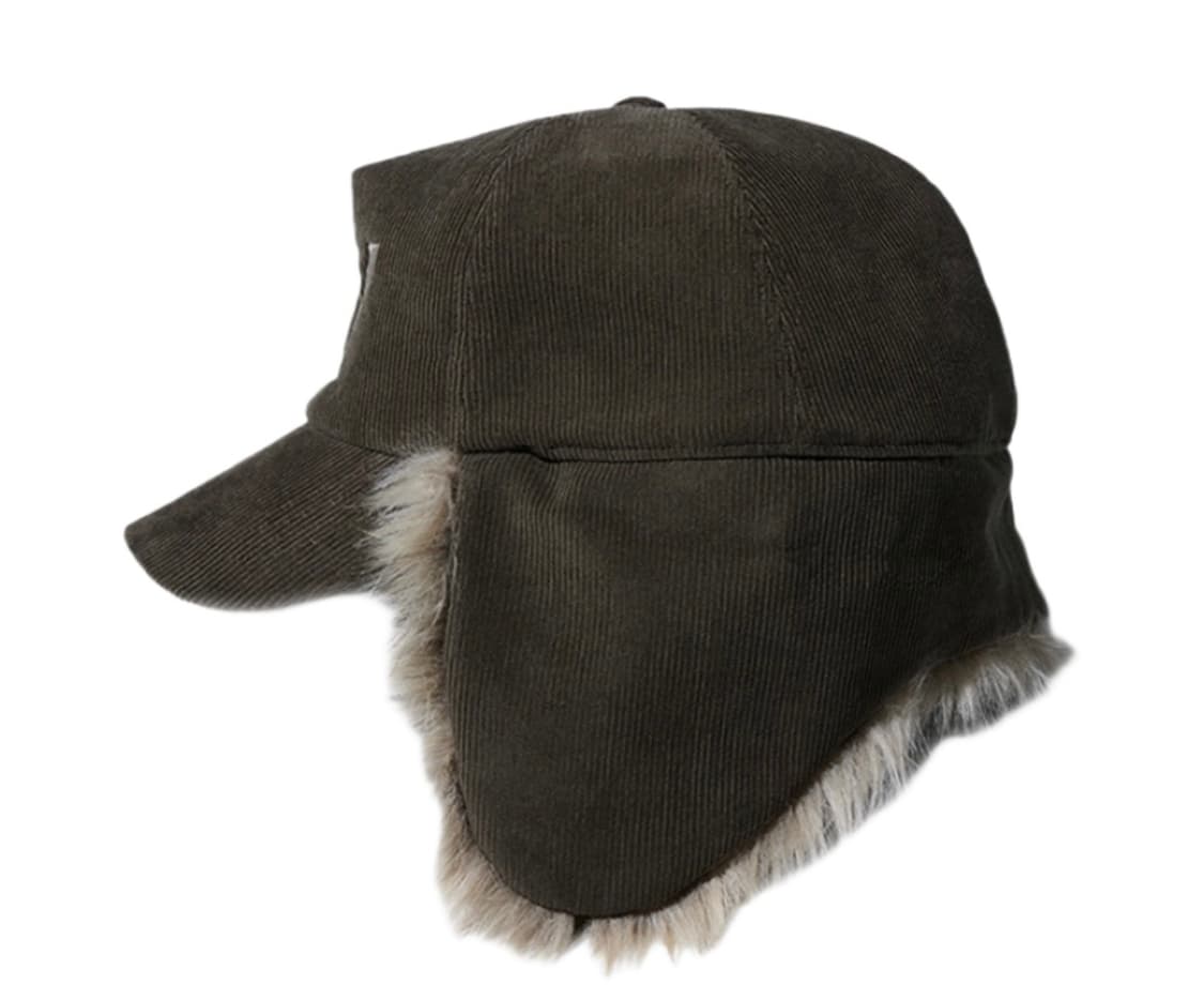 OPEN YY Fur Corduroy Earmuff Cap (Khaki) 상품이미지3