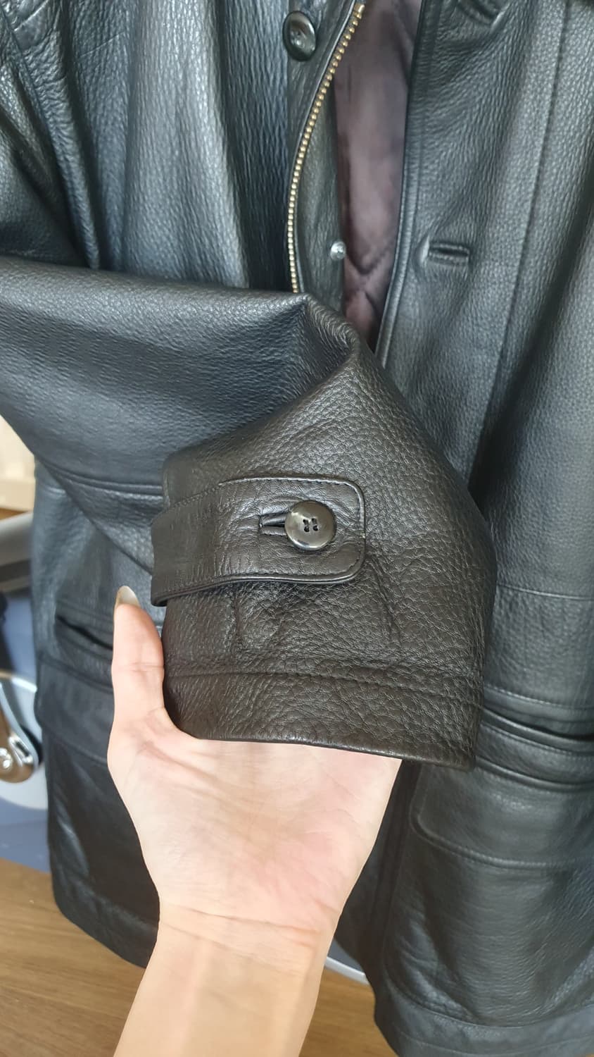 GINGIS 블랙 그레인 소가죽 카코트 상품이미지3