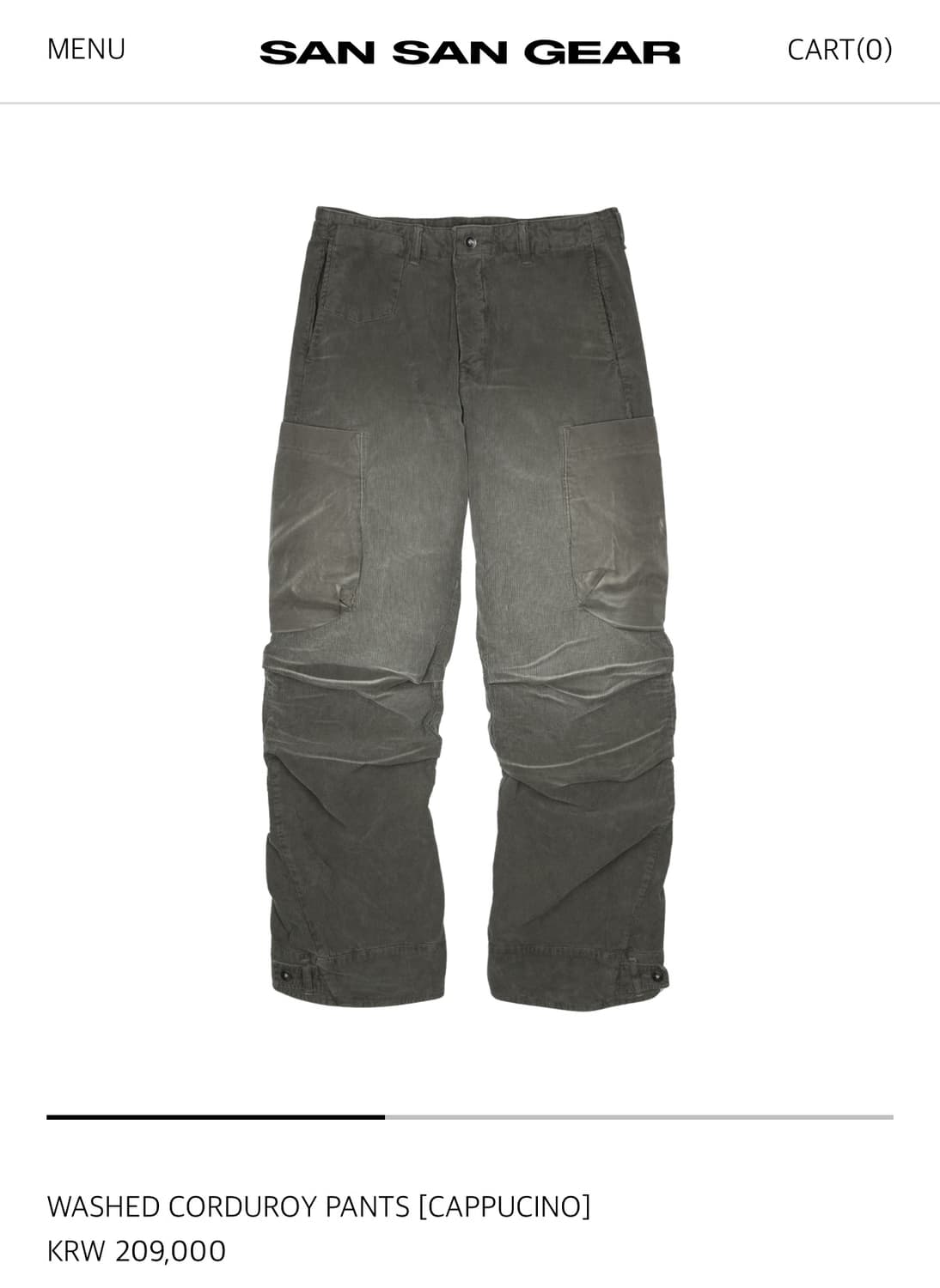 산산기어 Washed Corduroy Pants 상품이미지1