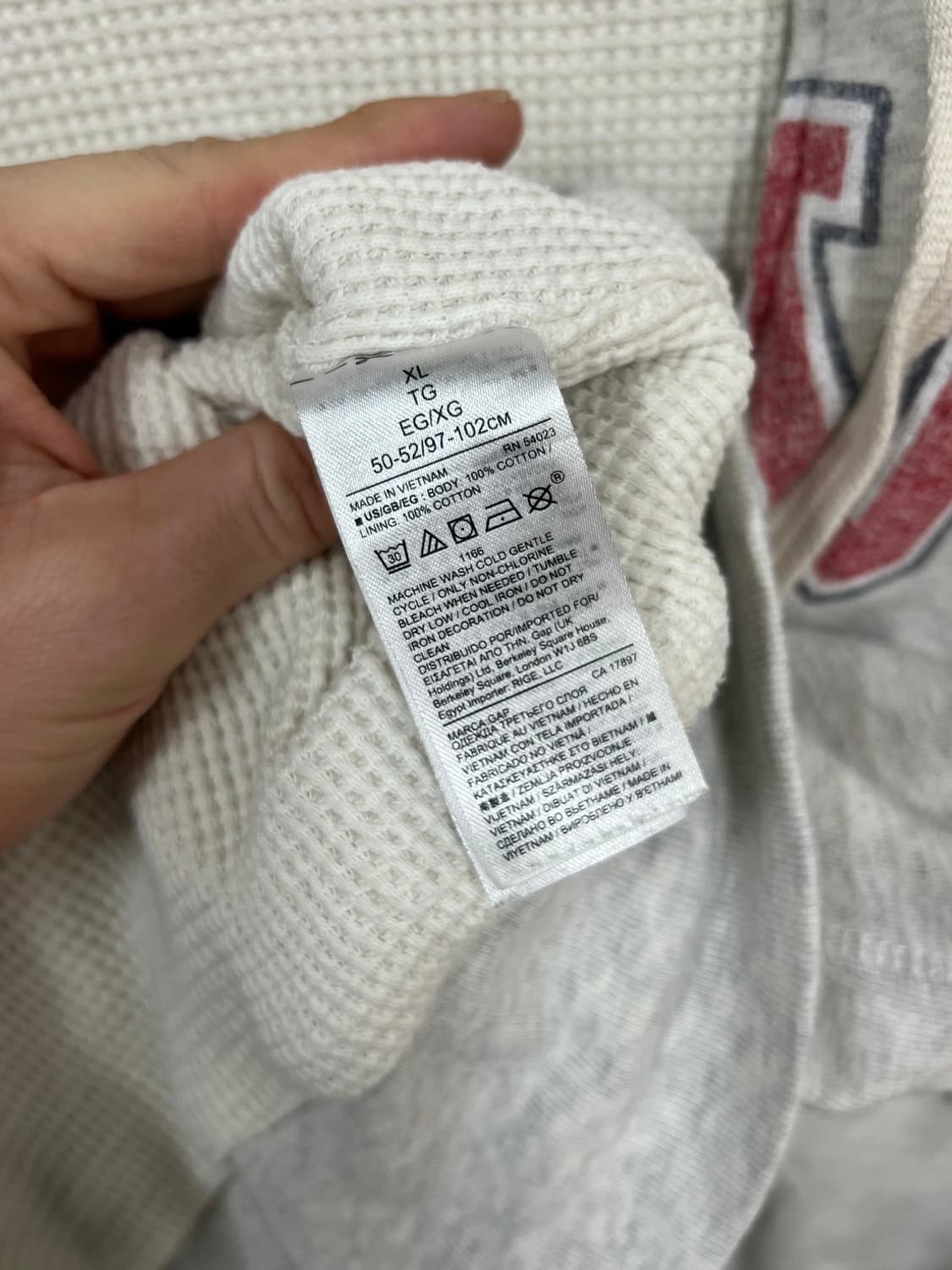 GAP 갭 레터링 빅로고 풀오버 아이보리 후드집업 상품이미지5