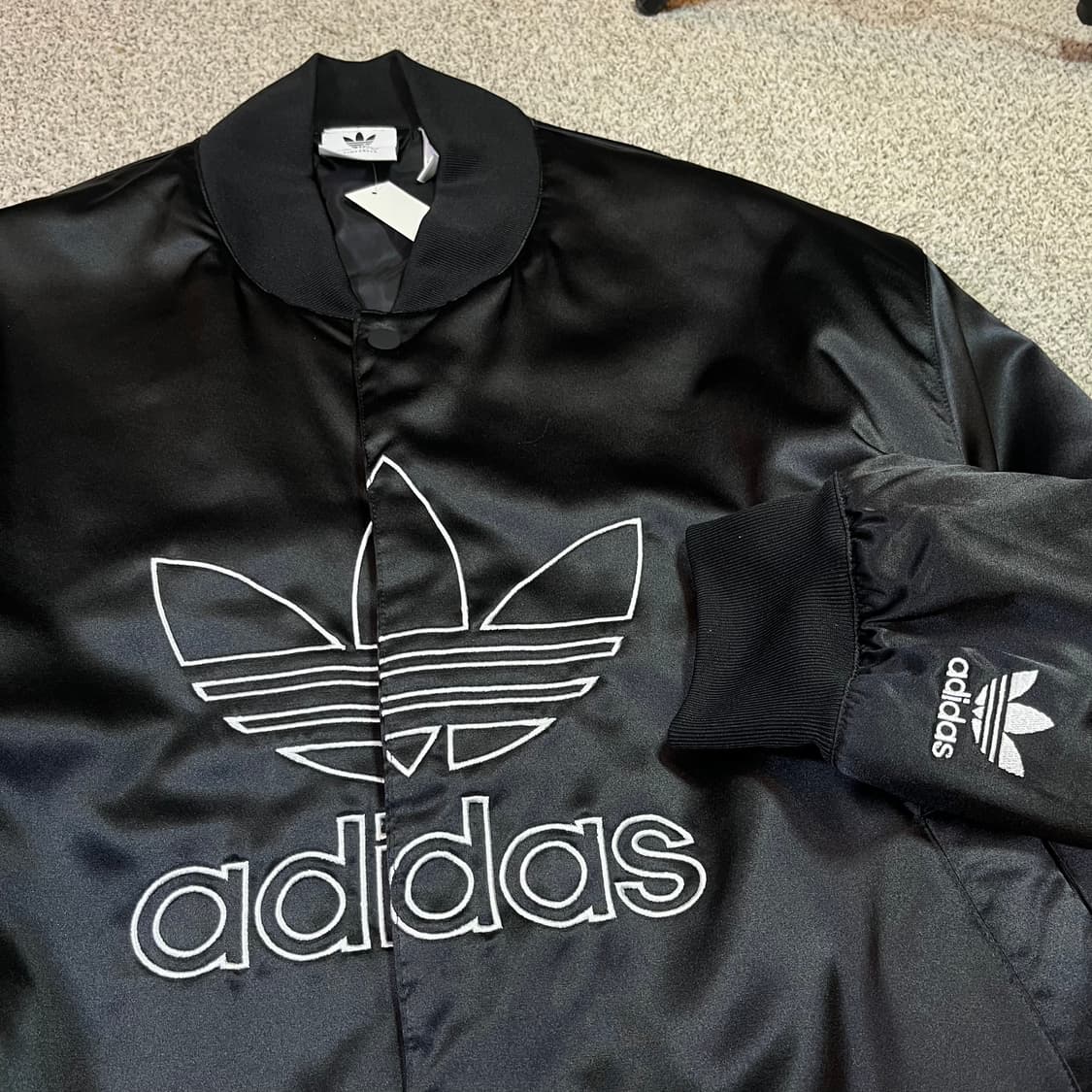 아디다스 빅로고 새틴 블루종 자켓 상품이미지2