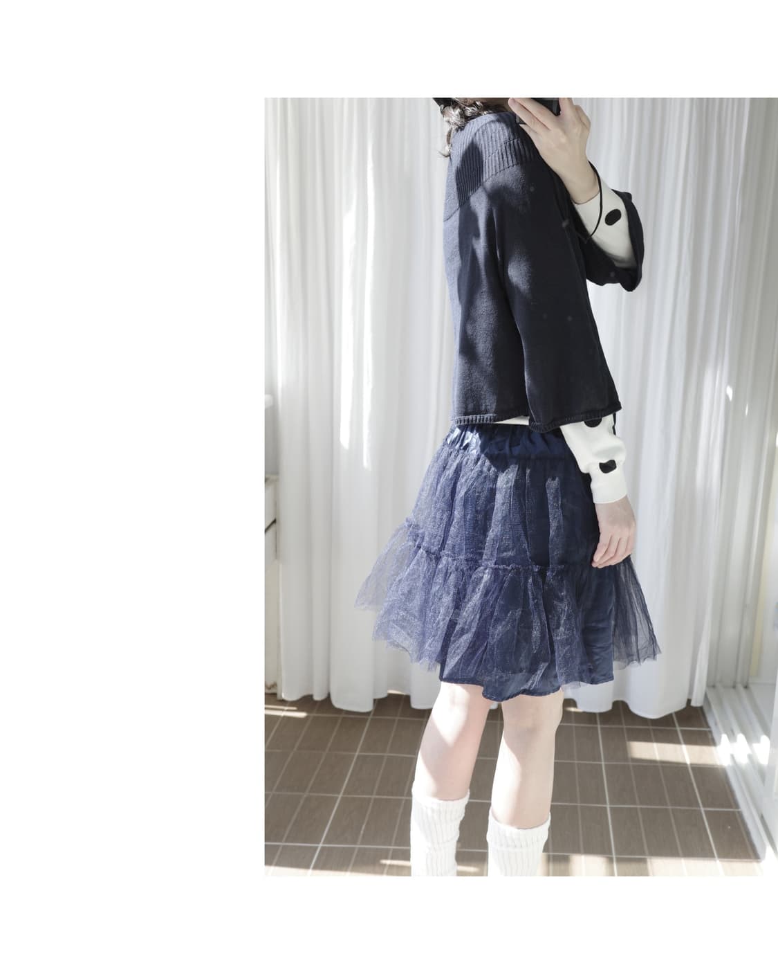 Navy shasha skirt 상품이미지5