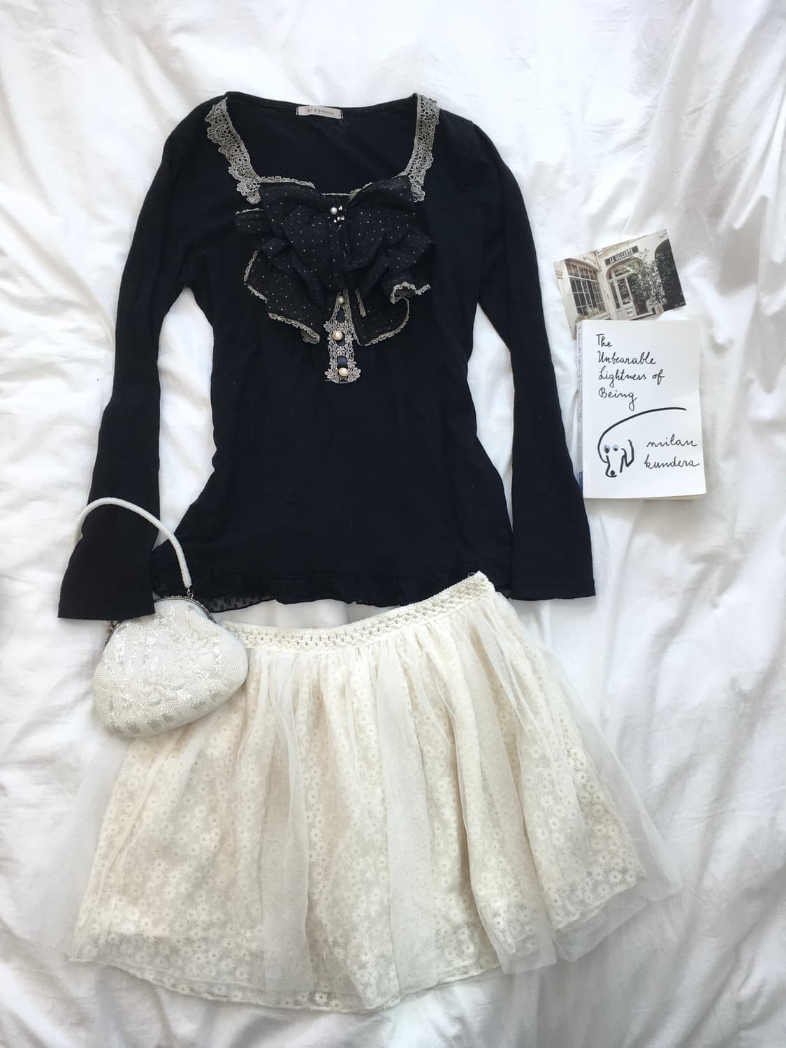 axes femme 액시즈팜 리본 프릴 티셔츠 상품이미지2